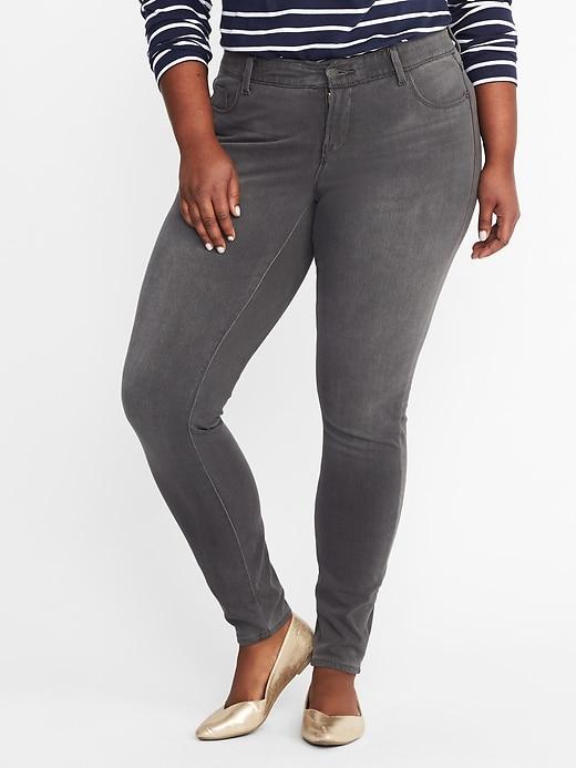 Old Navy Womens High-rise Smooth & Contour Plus-size Rockstar 24/7 Jeans Steel Size 24