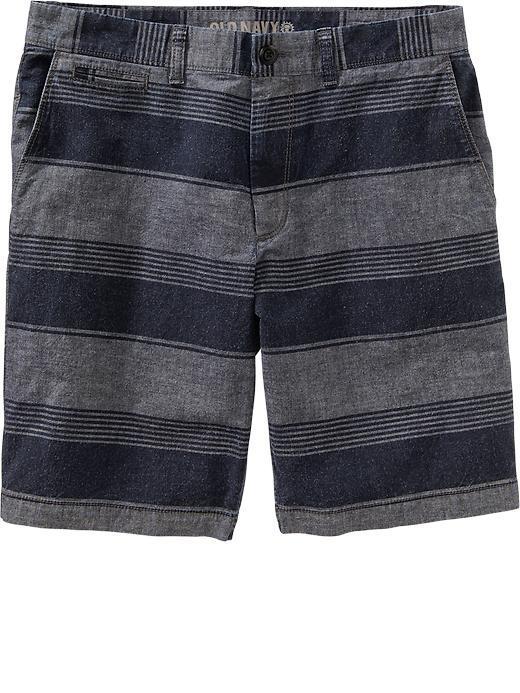 Old Navy Mens Slim Fit Twill Shorts 9 1/2&quot; - Chambray Stripe