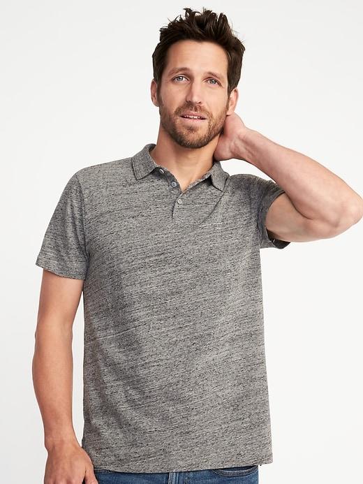 Old Navy Mens Soft-washed Slub-knit Polo For Men Heather Gray Size L