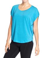 Old Navy Womens Active Cap Sleeve Tricot Tops - Caribbean Coast Poly