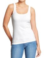 Old Navy Womens Perfect Rib Knit Tanks - Bright White