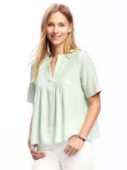 Old Navy Pintucked Swing Blouse For Women - Mint Mist