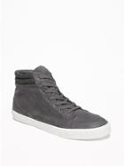 Old Navy Mens Mid-top Faux-suede Sneakers For Men Grayscale Size 9