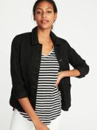 Old Navy Womens Denim Chore Jacket For Women Black Size L
