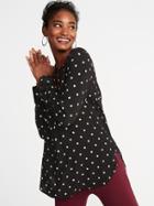 Old Navy Womens Lightweight Printed Tunic Shirt For Women Black Dots Size Xs