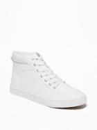 Old Navy Womens Faux-leather High-tops For Women White Combo Size 5