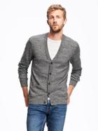 Old Navy Button Front V Neck Cardigan For Men - Heather Gray