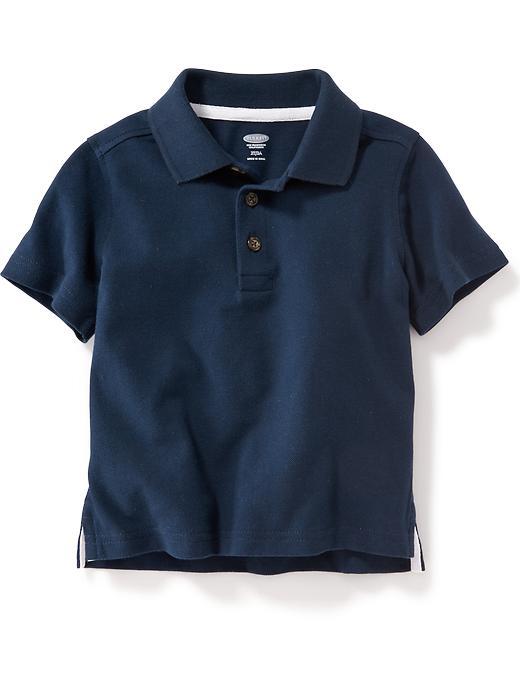 Old Navy Short Sleeve Pique Polos - Ink Blue