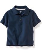 Old Navy Short Sleeve Pique Polos - Ink Blue
