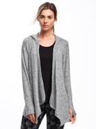 Old Navy Womens Open-front Jersey Hoodie For Women Heather Gray Size S