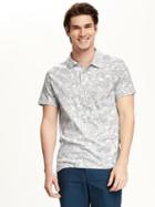 Old Navy Printed Jersey Polo For Men - Bright White