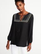 Old Navy Womens Relaxed Embroidered Tunic For Women Blackjack Size Xxl