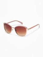 Old Navy Womens Two-tone Metal Sunglasses For Women Pink Combo Size One Size