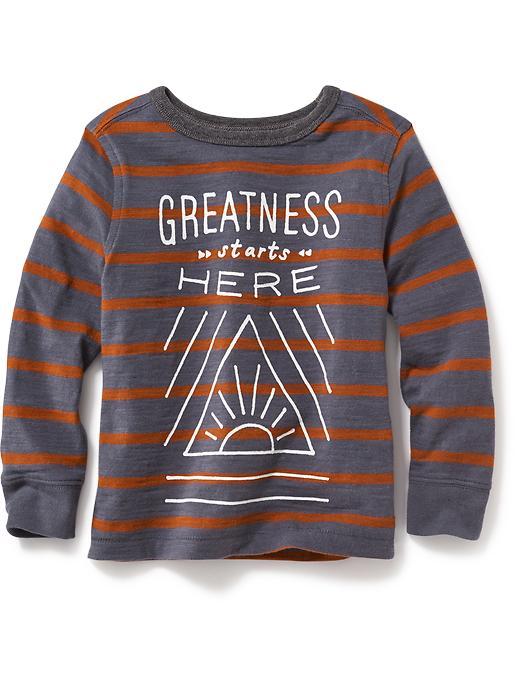 Old Navy Long Sleeve Graphic Ringer Tee Size 12-18 M - Moonstone Blue