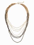 Old Navy Layered Multi Color Beaded Necklace For Women - Black