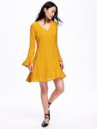 Old Navy Crepe A Line Dress For Women - Gold Bars