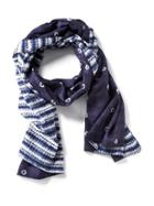 Old Navy Geo Print Scalloped Edge Scarf - Navy Dots