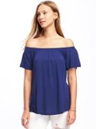 Old Navy Womens Off-the-shoulder Swing Top For Women Night Flight Size L