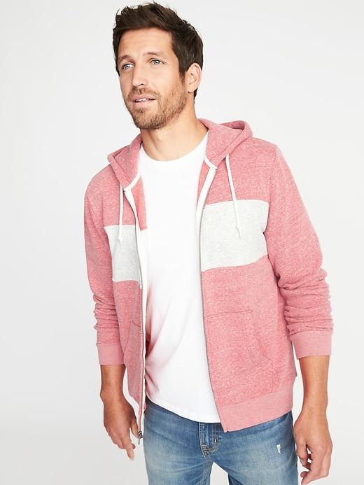 Old Navy Mens Classic Full-zip Fleece Hoodie For Men Heather Red Size L