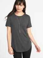 Old Navy Womens Sparkle-knit Luxe Tee For Women Dark Charcoal Gray Size S