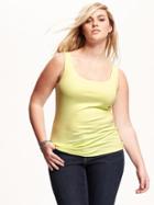 Old Navy Fitted Rib Knit Plus Size Layering Tank Size 1x Plus - Lime Is Up