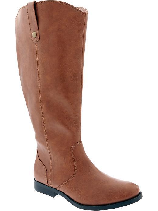Old Navy Womens Plus Faux Leather Riding Boots - Toffee