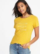 Old Navy Womens Everywear Graphic Crew-neck Tee For Women Sunny Skies Ahead Size Xl