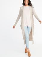 Old Navy Womens Soft-brushed Open-front Duster For Women Oatmeal Marl Size S