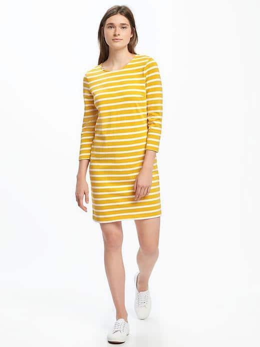Old Navy Heavy Knit Shift Dress For Women - Lime Stripe