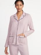 Relaxed Twill Sleep Shirt For Women