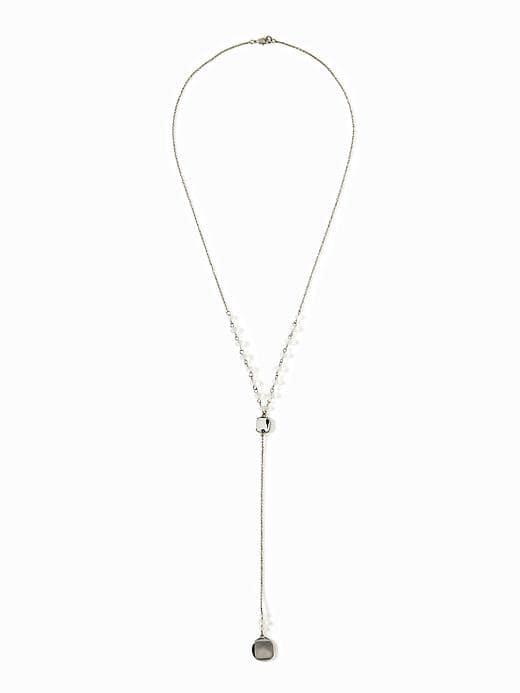 Old Navy Beaded Pendant Disc Necklace For Women - Silver