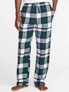 Old Navy Mens Patterned Flannel Sleep Pants For Men White/green Plaid Size Xl