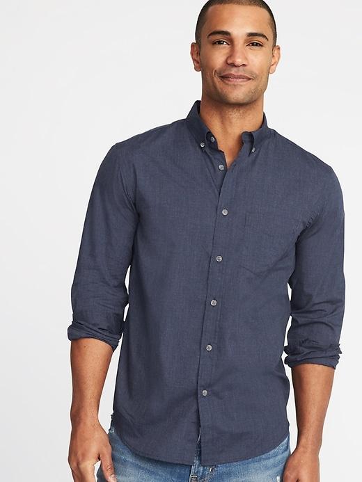 Old Navy Mens Slim-fit Poplin Shirt For Men In The Navy Size Xxl
