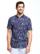 Old Navy Classic Slim Fit Poplin Shirt For Men - Night Flight