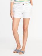 Old Navy Womens Mid-rise Everyday Twill Shorts For Women (5) Bright White Size 2