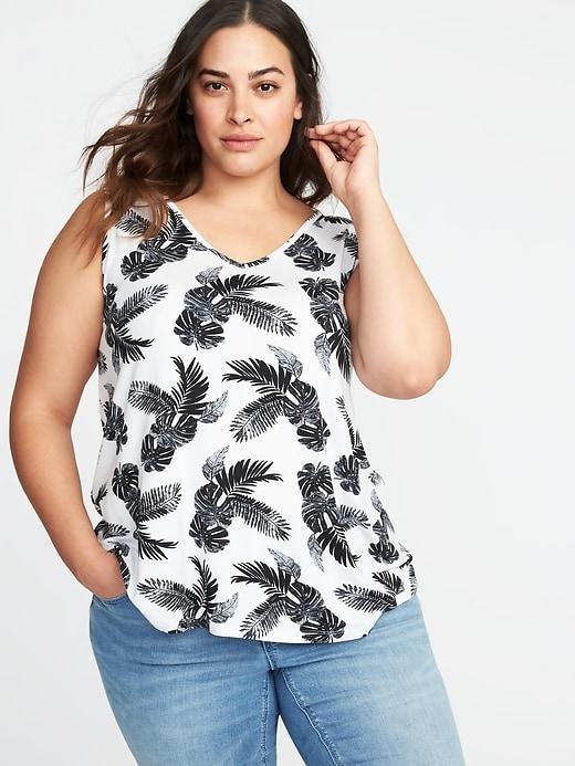 Old Navy Womens Plus-size V-neck Swing Tank White Size 2x