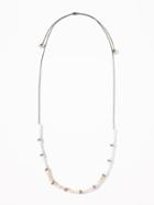 Old Navy Womens Adjustable Beaded Necklace For Women Silver Size One Size