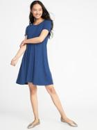 Old Navy Womens Plush-knit Swing Dress For Women Ahoy Navy Size Xs