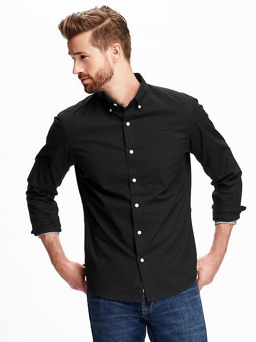 Old Navy Slim Fit Pocket Shirt For Men - Black