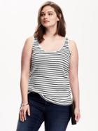 Old Navy Fitted Rib Knit Tee - O.n. New Black Stripe