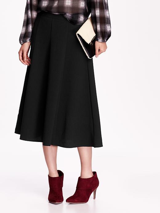 Old Navy High Rise Fluted Midi Skirt Size 0 - Blackjack