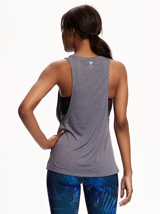 Old Navy Drop Arm Mesh Tank For Women - Stormy Weather Poly