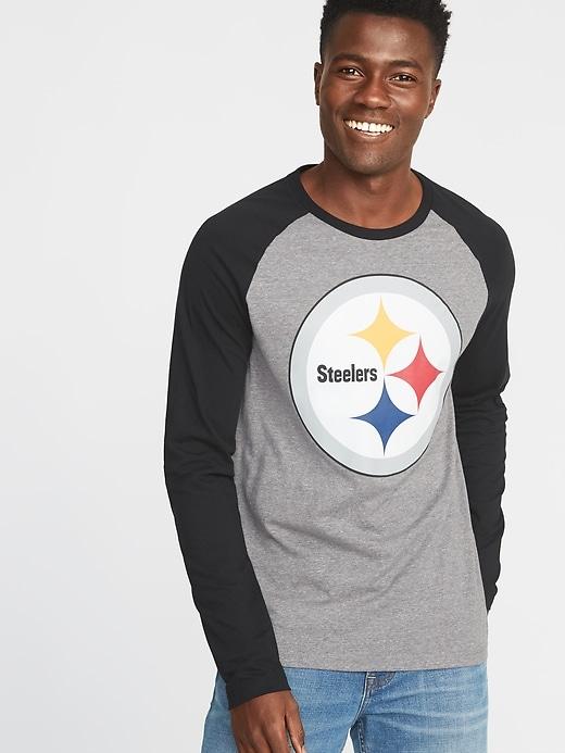 Old Navy Mens Nfl Graphic Raglan Tee For Men Steelers Size L
