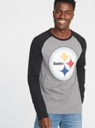 Old Navy Mens Nfl Graphic Raglan Tee For Men Steelers Size L