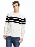 Old Navy Striped Crew Neck Sweater For Men - Creme De La Creme