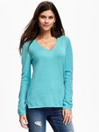 Old Navy Classic V Neck Pullover For Women - Warmer Waters