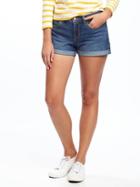 Old Navy Cuffed Denim Shorts For Women 3 1/2 - Medium Wash