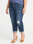 Old Navy Womens Plus-size Distressed Boyfriend Skinny Jeans Cobalt Size 26