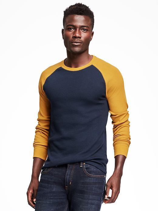 Old Navy Logo Graphic Waffle Knit Tee For Men - Navy Blue