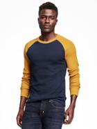 Old Navy Logo Graphic Waffle Knit Tee For Men - Navy Blue
